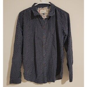 Trovata Womens Button Up Corduroy Shirt Size Small Polka Dot Button‎ Up
